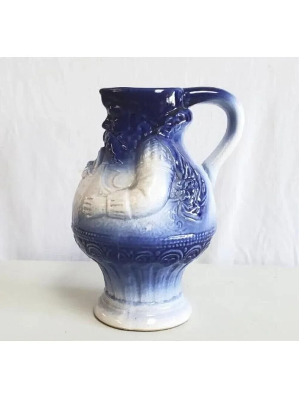 German Vintage Santa Claus Stoneware Pitcher Early 20th Century